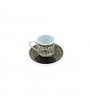 Gold Gilding Black Flower Coffee Cup